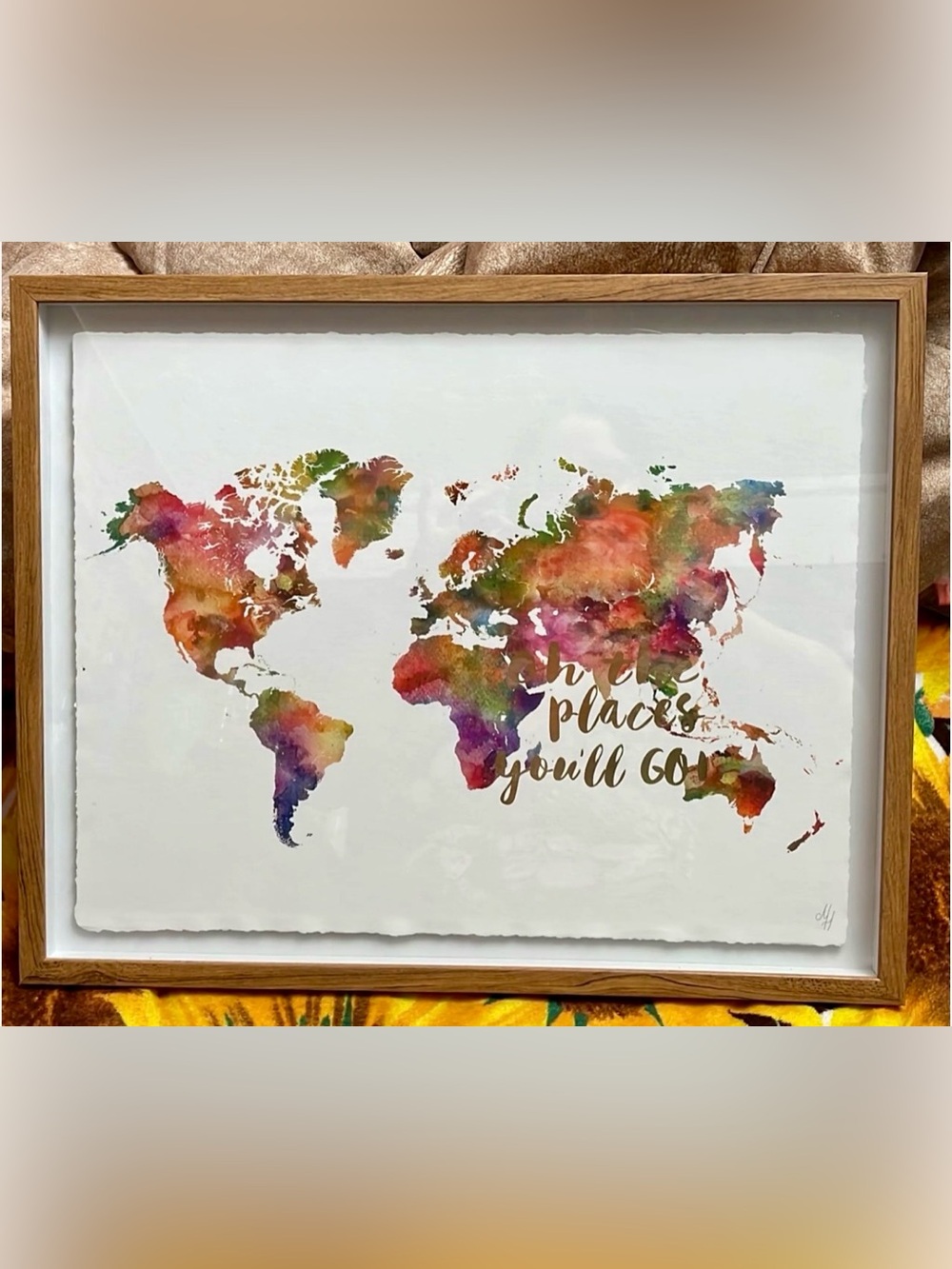 “Oh The Places You’ll Go” Watercolor World Map Wall Art